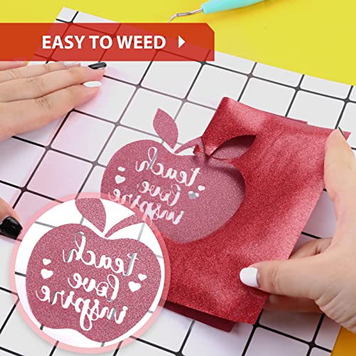 Glitter HTV 12" x 10ft Red Glitter HTV Heat Transfer Vinyl