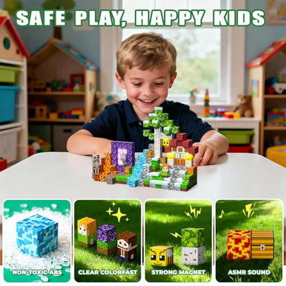 208PCS Magnetic Blocks (208 Count)