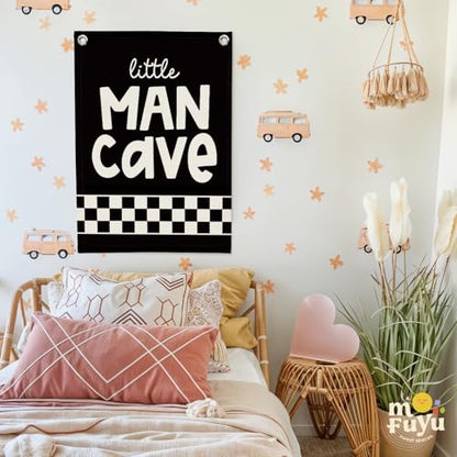 Little Man Cave Boys Room Wall Decor Banner