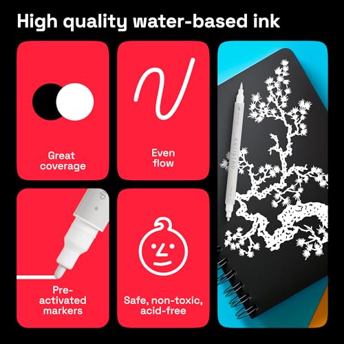 White Dual Tip Acrylic Paint Pens (2 Count)
