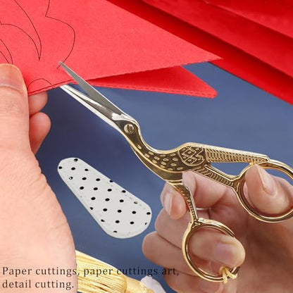 4.5Inch Bird Sewing Scissors Craft Threading Scissors with Leather Cover Tassel Stainless Steel Scissor for Embroidery Sewing Crafting Needlework DIY Artwork Housework