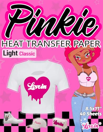 Pinkie Heat Transfer Paper for T Shirts (20 Count)