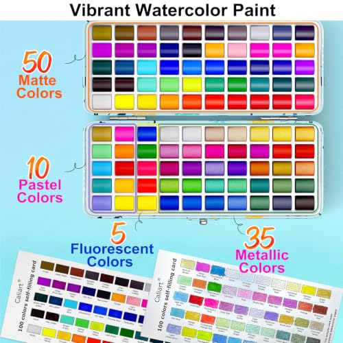 100 Colors Watercolor Paint Set (100 Count)