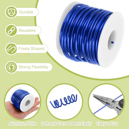 9 Gauge Anodized Aluminum Craft Wire Bendable Bonsai Training Wire 56 Feet 3mm for Sculpting Crafts Wreath Floral Beading Jewelry Making