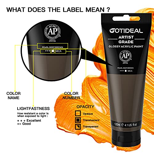 Metallic Bronze Acrylic Paint Pearl Deep Brown Tubes (4.1 Fl Oz)