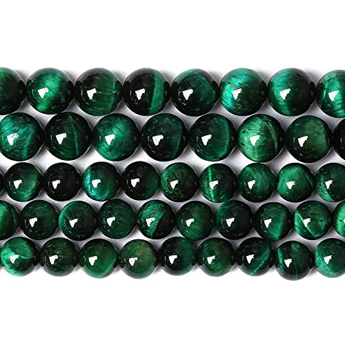 61PCS 6mm Top AAA Green Tiger Eye Beads Natural Stone Round Loose Beads for Jewelry Making DIY Bracelet (16 Count)