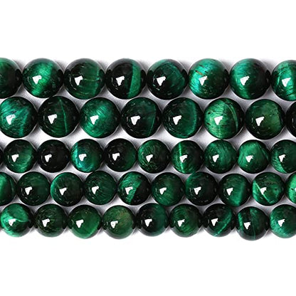 32PCS 12mm Top AAA Green Tiger Eye Beads Natural Stone Round Loose Beads for Jewelry Making DIY Bracelet (16 Count)
