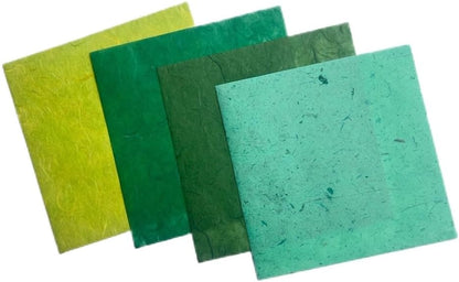 50 Sheets 6 x 6 Inches Natural Fiber Mulberry paper Sheets Square Origami Paper Arts Folding Craft, Decoration Paper, Square Folding Paper for DIY Crafts (Mixed Green Rice Straw etc.,,, 6 x 6) - Crafty Corner