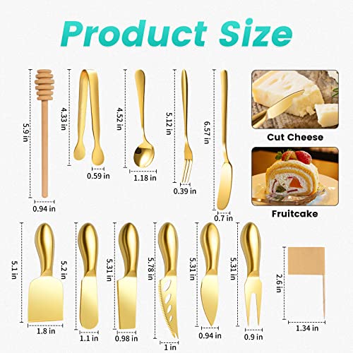 Gold Cheese Knife Set For Charcuterie Board Accessories