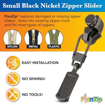 Small Black Nickel Zipper Repair Kit