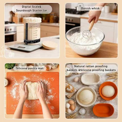 All Inclusive Sourdough Starter Kit with Enameled Cast Iron Dutch Oven & Scale (28 Count)