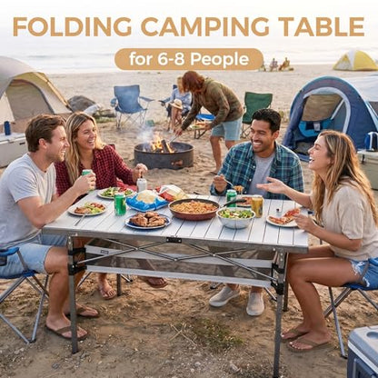 Oversized 53.5" Camping Table with Storage