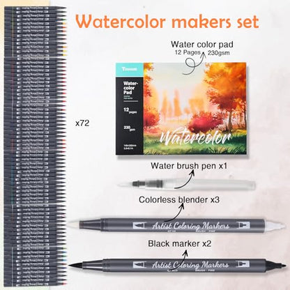 Watercolor Pens Set (72 Count)