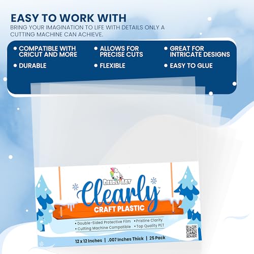 Clearly Craft Plastic 12x12 Clear Acetate Sheets 25 Pack