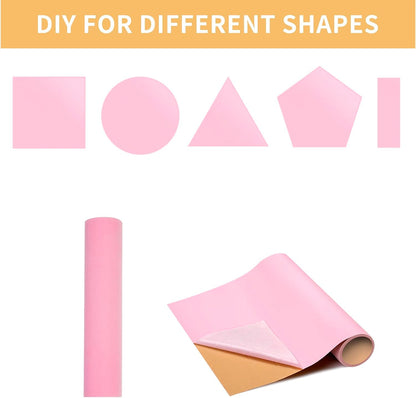 2PCS Self Adhesive Felt Sheets, DIY Felt Adhesive Sheet for Art & Crafts, Peel and Stick Felt for Drawer/Jewelry Box Felt Liner, Solid Color Felt Wallpaper (14.6" x 39.4", Pink)