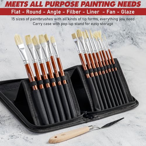 Paint Brush Set 15 pc with Pop (15 Count)