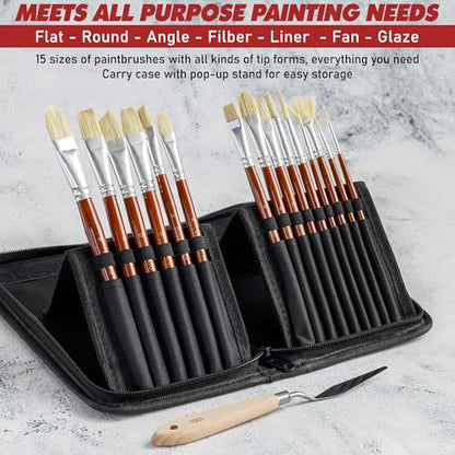 Paint Brush Set 15 pc with Pop (15 Count)