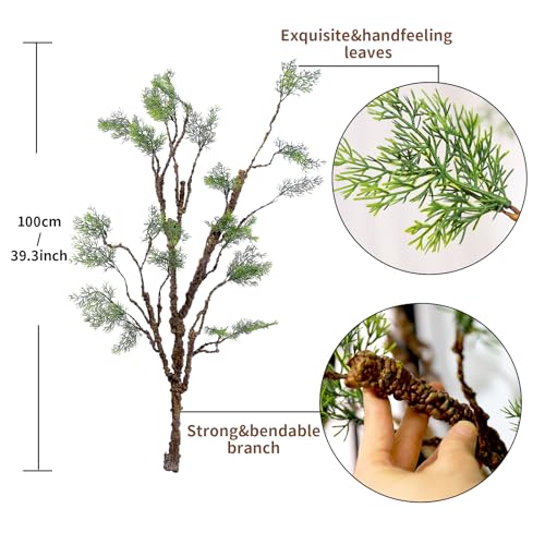 39.3in Bendable Artificial Pine Tree Branch Cedar Stems Reptile Yules Decor
