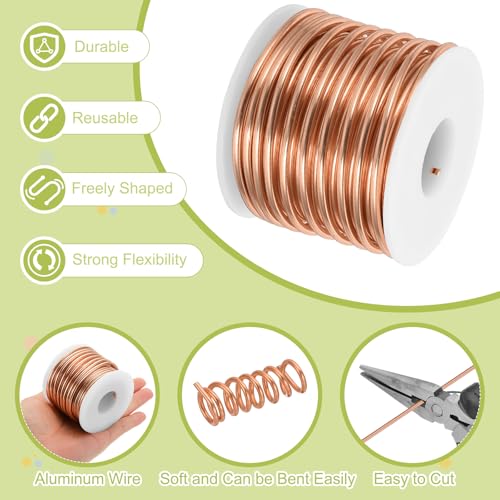 9 Gauge Anodized Aluminum Craft Wire Bendable Bonsai Training Wire 56 Feet 3mm for Sculpting Crafts Wreath Floral Beading Jewelry Making