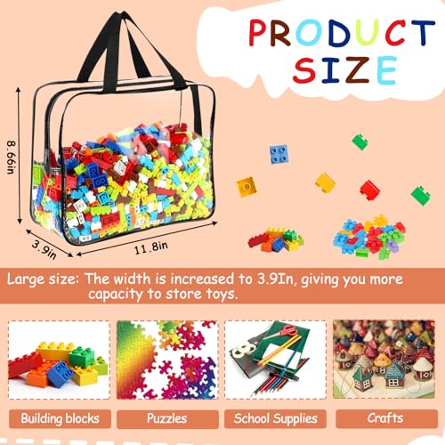 6 Packs Large Toy Storage Bags with Labels (6 Count)