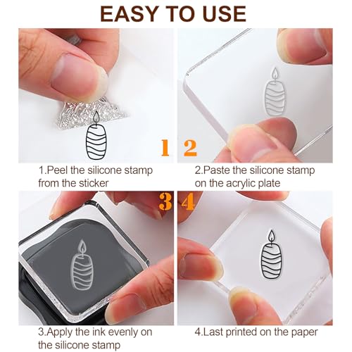 6 Pcs Clear Stamps for Birthday Card Making Supplies 20 Ink Pad