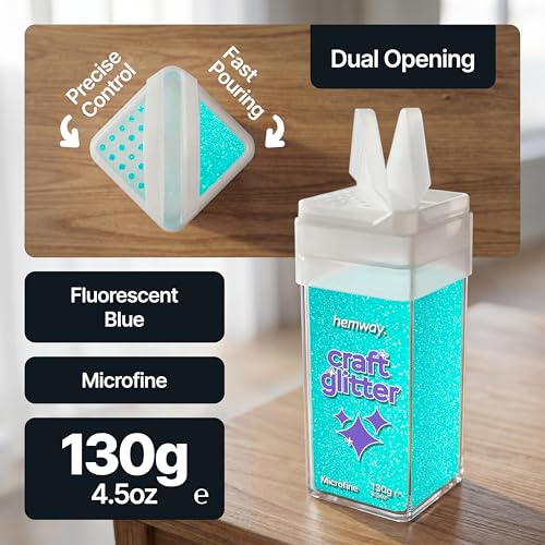 Craft Glitter Shaker Fluorescent Blue 110g Microfine (3.8 Ounce)