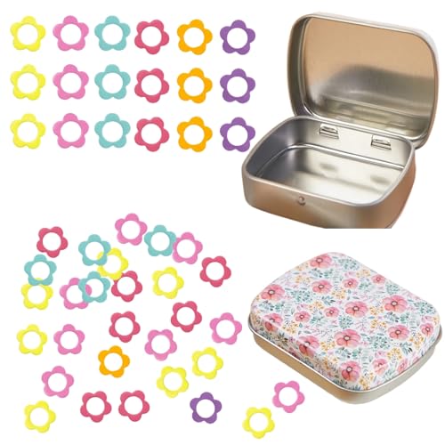 Flower Shape Metal Stitch Markers (50 Count)