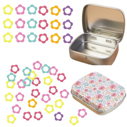 Flower Shape Metal Stitch Markers (50 Count)