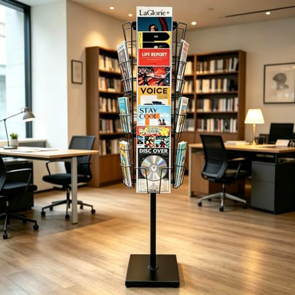 Rotate Wire Magazine Brochure Holder Card Comic Book Display Stand