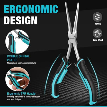 4PCS Long Reach Pliers Set with Pouch (4 Count)