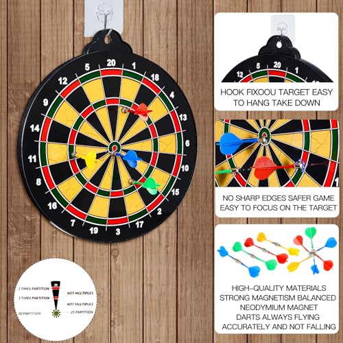 2in1 Magnetic Dart Board for Kids Adult (24 Count)