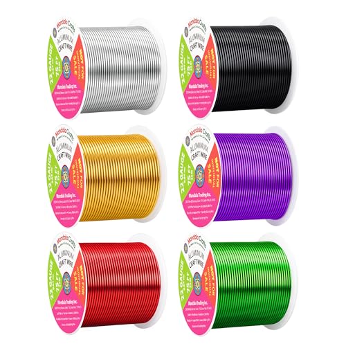 22 GA Silver Black Red Assorted Anodized Aluminum Craft Wire (450 Foot)