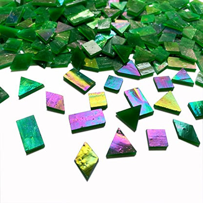 Iridescent Green Mosaic Tiles for Crafts (9 Ounce)