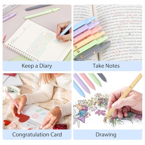 Colored Gel Pens 24 Pack 0.7mm Medium Point Pens for Journaling (24 Count)
