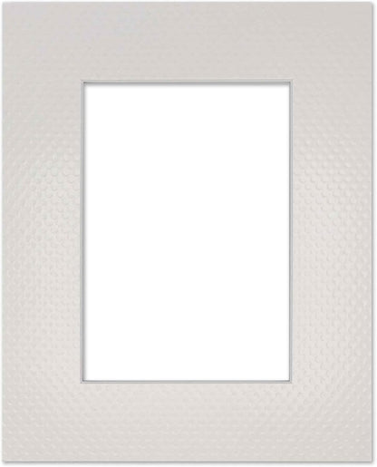 Pack of Ten Acid Free 11x14 Mats Bevel Cut for 8.5x11 Photos - Golf Ball Texture Precut Matboards With Backing Boards and Self Seal Photo Mat Bags For Pictures, Photos, Framing - 4-ply Thickness