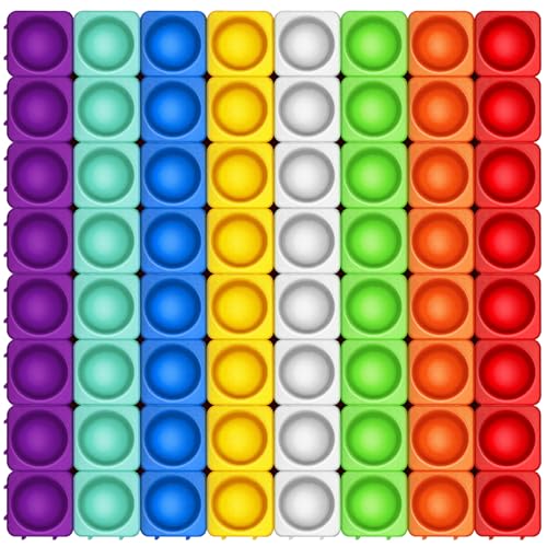 Giant Silicone Pop Fidget Blocks (64 Count)