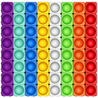 Giant Silicone Pop Fidget Blocks (64 Count)