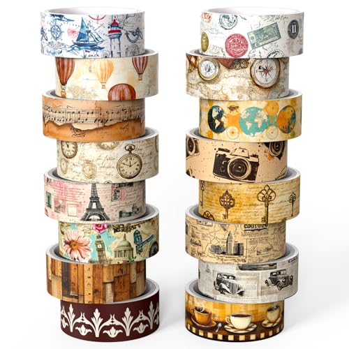 Vintage Washi Tape Set (16 Count)
