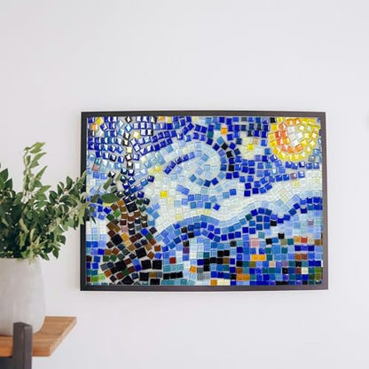 Square Glass Mosaic Tiles Bulk for Adults Crafts Supplies
