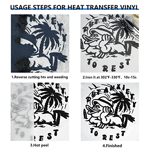 Glitter Black HTV Heat Transfer Vinyl Rolls
