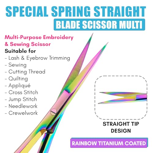 Cross Edge Spring Scissors 5 Inch straight Stainless