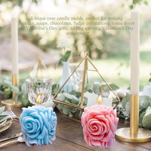 Rose Candle Silicone Molds Valentine's Day Handmade 3D Candle Molds for Candle Making