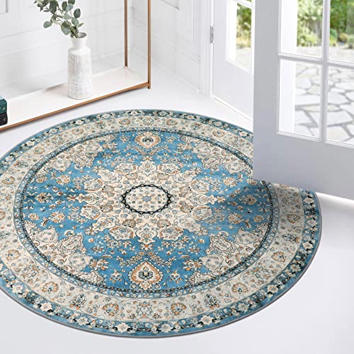 Felice Oriental Floral Medallion Round Rug