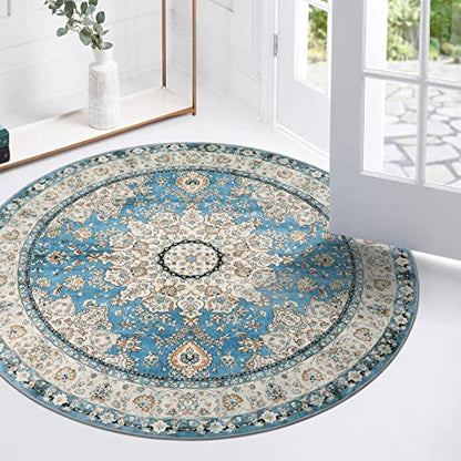 Felice Oriental Floral Medallion Round Rug