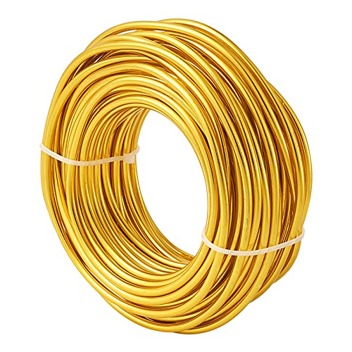 52 Feet 4mm Gold Aluminum Wire Bendable Metal Craft Wire for Beading Sculpting Jewelry Making (52 Foot)