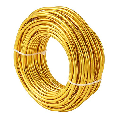 52 Feet 4mm Gold Aluminum Wire Bendable Metal Craft Wire for Beading Sculpting Jewelry Making (52 Foot)