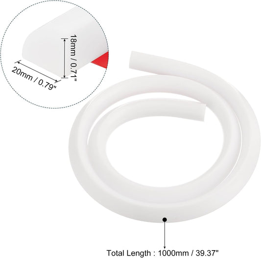 uxcell Flexible Molding Trim, 39 Inch Flexible Quarter Round Molding Silicone Peel and Stick Trim Self Adhesive Shower Water Barrier for Corner Decor Bathroom Kitchen, White