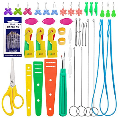42 Pcs Drawstring Threader Tool Set Needle Threaders for Hand Sewing (42 Count)