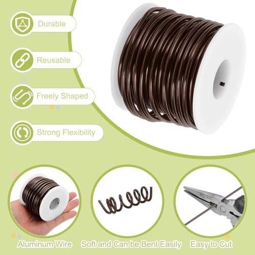 9 Gauge Anodized Aluminum Craft Wire Bendable Bonsai Training Wire 56 Feet 3mm for Sculpting Crafts Wreath Floral Beading Jewelry Making