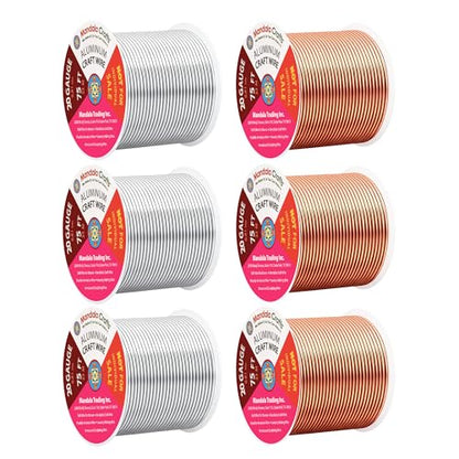 20 GA Copper Silver Tone Combo Anodized Aluminum Craft Wire (450 Foot)
